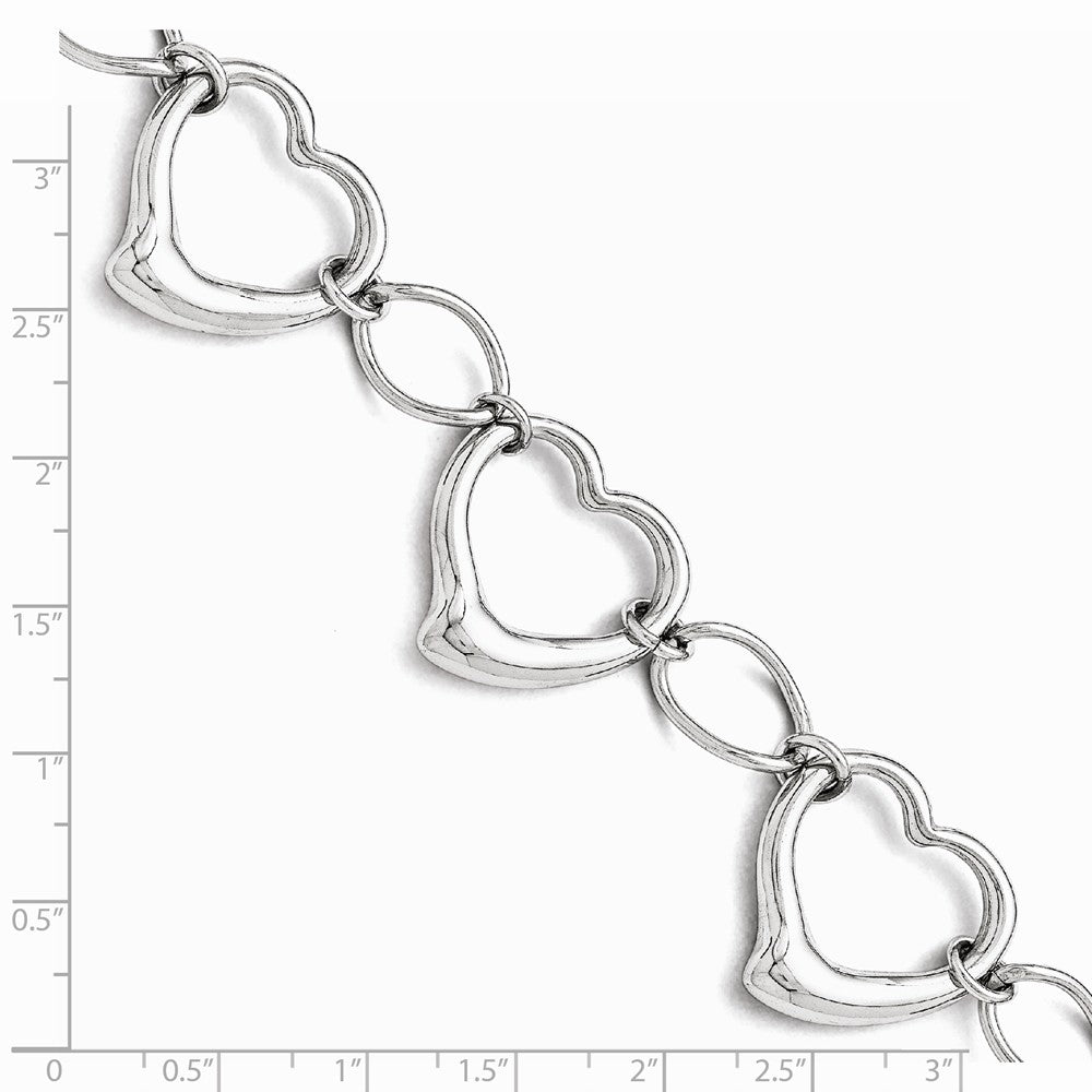 Chisel Stainless Steel Polished Hearts Bracelet