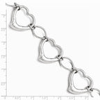 Chisel Stainless Steel Polished Hearts Bracelet