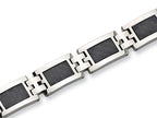Chisel Stainless Steel Carbon Fiber Bracelet - 9.25 inches