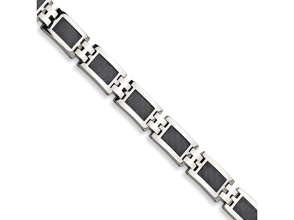 Chisel Stainless Steel Carbon Fiber Bracelet - 9.25 inches