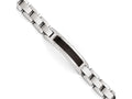 Chisel Stainless Steel Polished/brushed Black Wood Enameled Bracelet