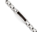 Chisel Stainless Steel Polished/brushed Black Wood Enameled Bracelet