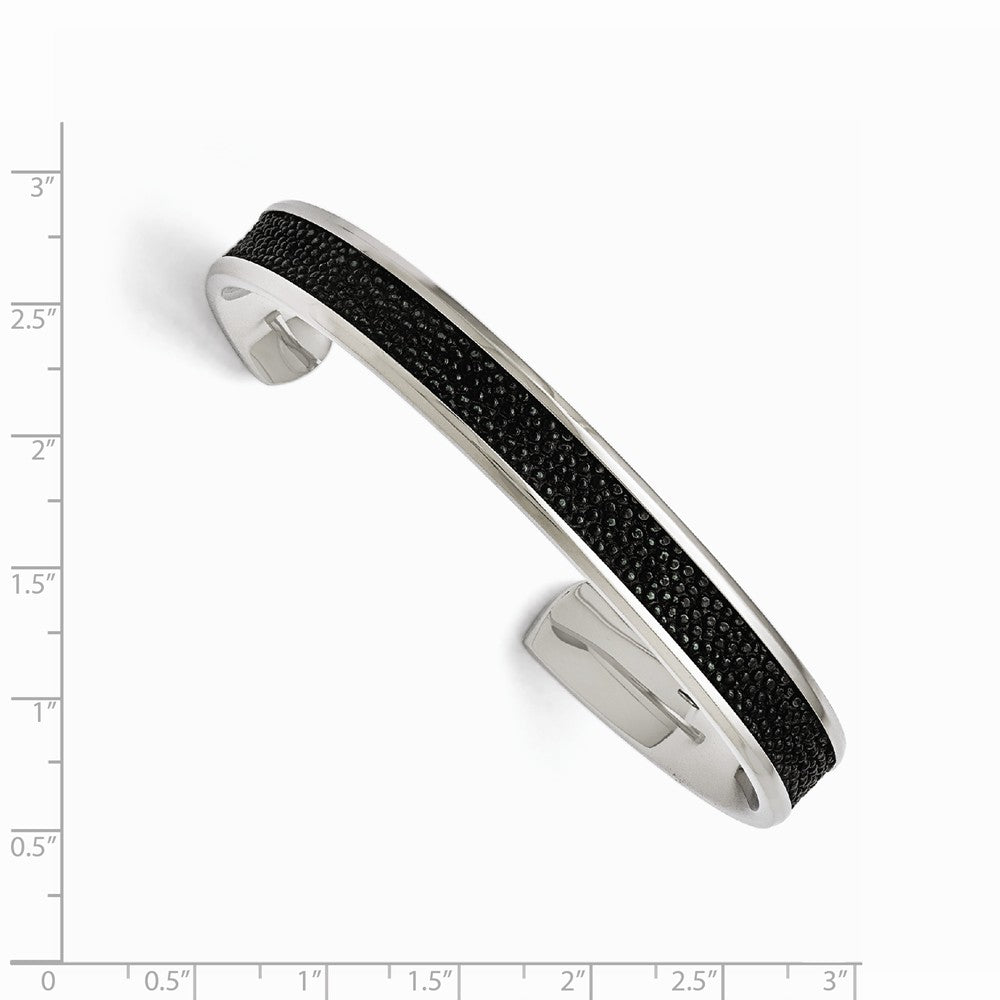 Chisel Stainless Steel Polished Genuine Stingray Bangle