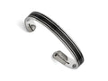 Chisel Stainless Steel Polished Black Carbon Fiber/black Ip-plated Bangle