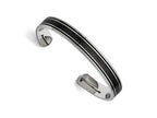 Chisel Stainless Steel Polished Black Carbon Fiber/black Ip-plated Bangle