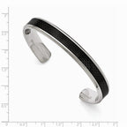 Chisel Stainless Steel Polished Black Carbon Fiber Inlay Bangle