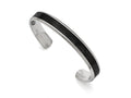 Chisel Stainless Steel Polished Black Carbon Fiber Inlay Bangle