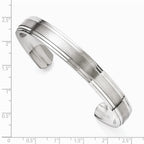 Chisel Stainless Steel Polished And Brushed Double Step Edge Bangle