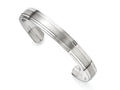 Chisel Stainless Steel Polished And Brushed Double Step Edge Bangle