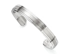 Chisel Stainless Steel Polished And Brushed Double Step Edge Bangle