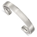 Chisel Stainless Steel Polished And Brushed Ridged Edge Bangle