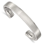 Chisel Stainless Steel Polished And Brushed Ridged Edge Bangle