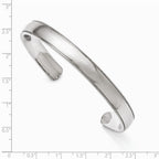 Chisel Stainless Steel Polished And Grooved Bangle