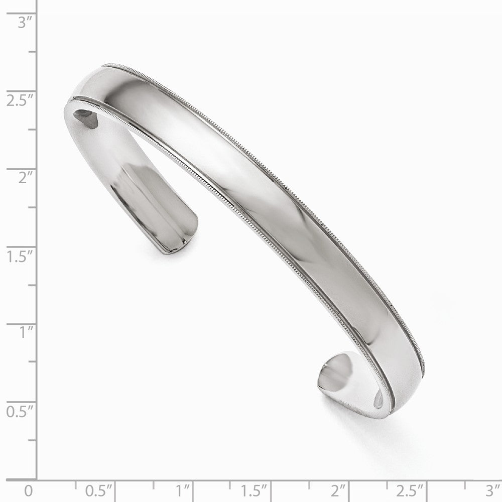 Chisel Stainless Steel Polished And Grooved Bangle