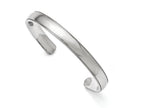 Chisel Stainless Steel Polished And Grooved Bangle