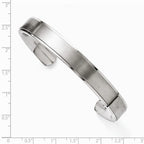 Chisel Stainless Steel Polished And Brushed Ridged Edge Bangle