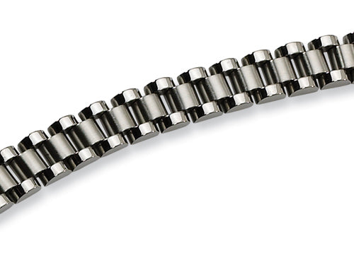 Chisel Stainless Steel Brushed and Polished Bracelet - 8.5 inches