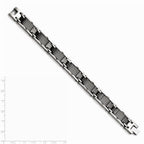 Chisel Stainless Steel/ceramic Black Polished Mesh Bracelet