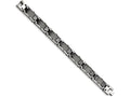 Chisel Stainless Steel/ceramic Black Polished Mesh Bracelet