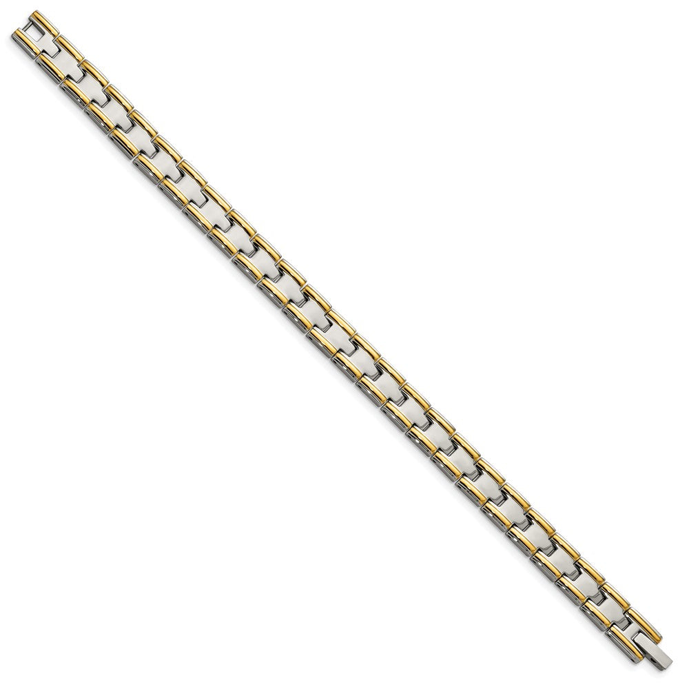 Chisel Stainless Steel and 24K Plated Polished Bracelet - 8.5 inches