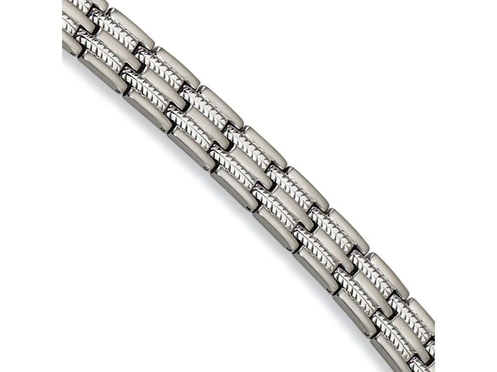 Chisel Stainless Steel Brushed and Polished Bracelet - 8.75 inches