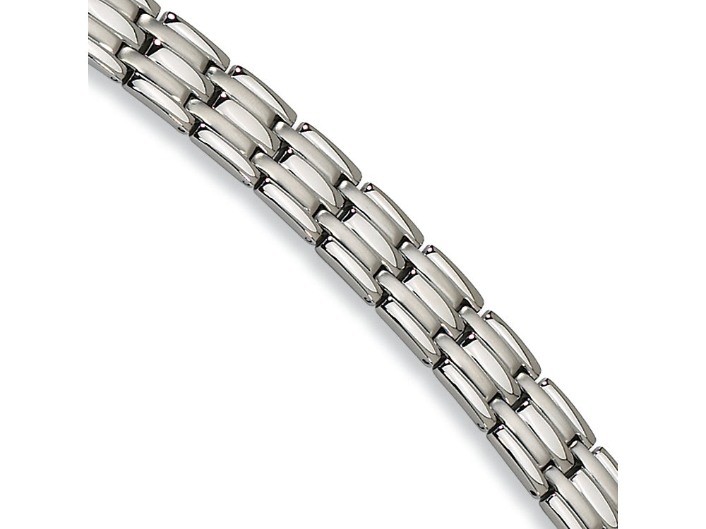 Chisel Stainless Steel Brushed and Polished Bracelet - 8.5 inches