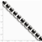 Chisel Stainless Steel Brushed Black Rubber Bracelet