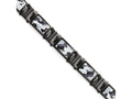 Chisel Stainless Steel Polished Black Ip-plated Camoflage Bracelet