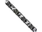 Chisel Stainless Steel Polished Black Ip-plated Camoflage Bracelet