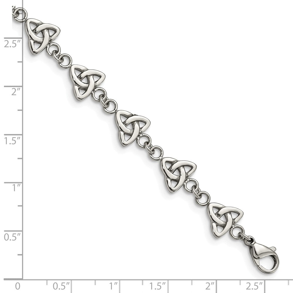 Chisel Stainless Steel Polished Trinity Knot 7in Bracelet