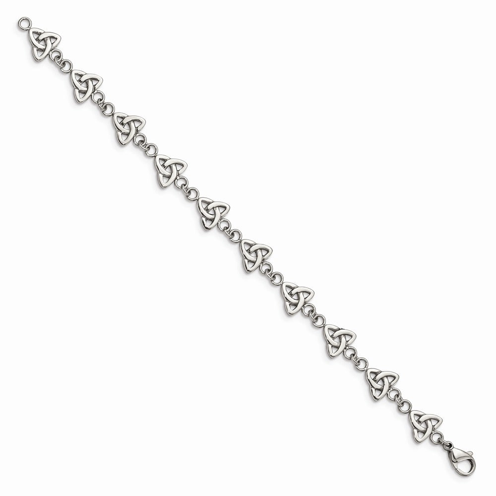 Chisel Stainless Steel Polished Trinity Knot 7in Bracelet