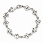 Chisel Stainless Steel Polished Trinity Knot 7in Bracelet