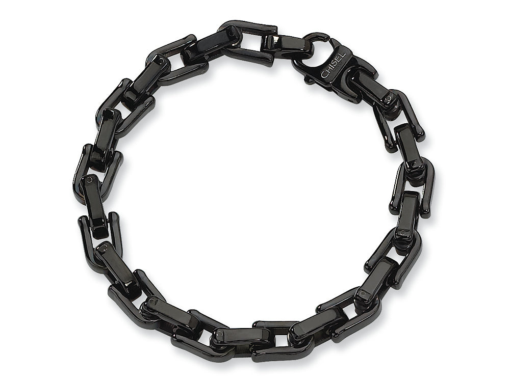 Chisel Stainless Steel Black Plated Bracelet - 8.5 inches