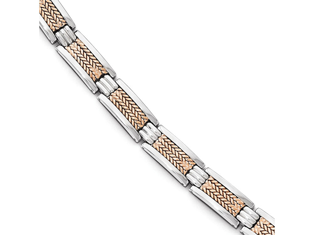 Chisel Stainless Steel Polished Rose Ip-plated Bracelet