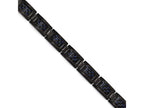 Chisel Stainless Steel Polished Black Ip-plated W/blue Carbon Fiber Bracelet