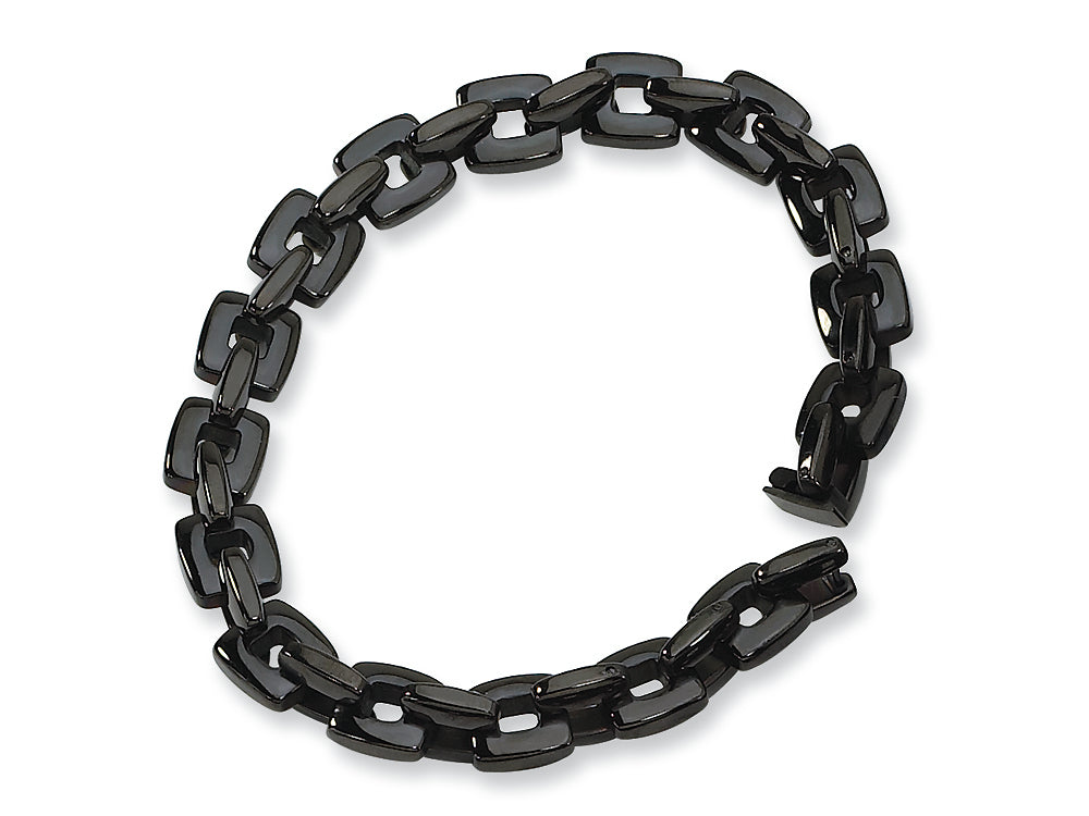 Chisel Stainless Steel Black Plated Bracelet - 9 inches