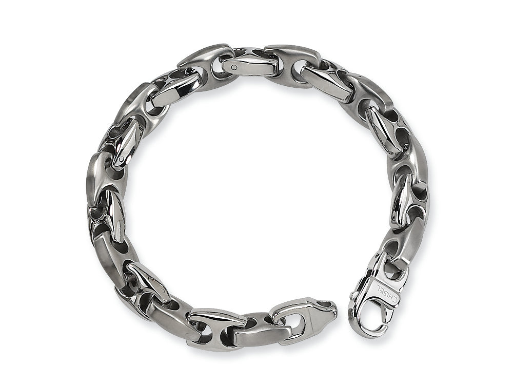 Chisel Stainless Steel Brushed and Polished Bracelet - 8.25 inches