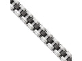 Chisel Stainless Steel Brushed and Polished W/black Ceramic Link Bracelet