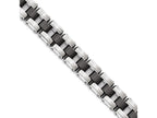 Chisel Stainless Steel Brushed and Polished W/black Ceramic Link Bracelet