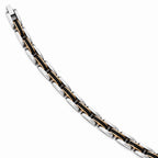 Chisel Stainless Steel Polished W/black and Rose Ip-plated Link Bracelet