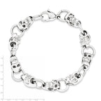Chisel Stainless Steel Polished Skull Bracelet - 8.75 inches