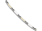 Chisel Stainless Steel Polished and Brushed W/14k Fancy Link Bracelet