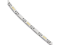 Chisel Stainless Steel W/14k Polished and Brushed Link Bracelet