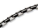 Chisel Stainless Steel Black Rubber Bracelet - 8.75 inches