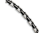 Chisel Stainless Steel Black Rubber Bracelet - 8.75 inches