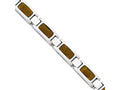 Chisel Stainless Steel Polished With Tiger's Eye 8.5in Bracelet