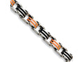 Chisel Stainless Steel Black and Orange Rubber Bracelet - 8.75 inches