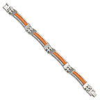 Chisel Stainless Steel Orange Rubber Bracelet - 9 inches