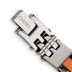Chisel Stainless Steel Orange Rubber Bracelet - 9 inches