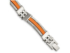Chisel Stainless Steel Orange Rubber Bracelet - 9 inches